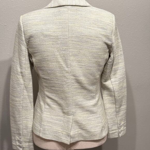 CAbi One Fine Day blazer Lemon Zest light yellow & gray tweed  Boulce  Sz 4 - Picture 2 of 11